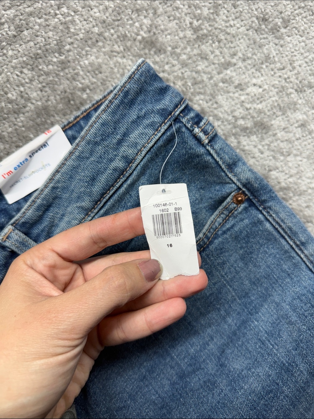 NWT Old Navy OG Straight Leg Blue Jeans Womens 16 High Rise - Picture 8 of 11